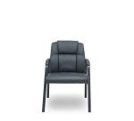 Sillón confidente Opti543 Foröl 4 patas con brazos fijos - Asiento y respaldo tapizados en similpiel color negro