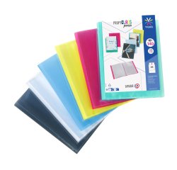 Protège-documents Viquel polypropylène translucide personnalisable A4 70 pochettes - 140 Vues – couleurs assorties