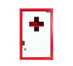 Armoire à pharmacie 1 porte,   Métal laqué / Rouge, 300 x 460 x 140 mm
