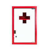 Armoire à pharmacie 1 porte,   Métal laqué / Rouge, 300 x 460 x 140 mm