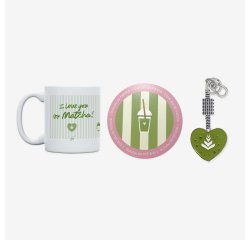 Kit Taza + Posavasos + Llavero "I love you so matcha"
