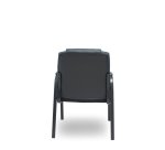 Sillón confidente Opti543 Foröl 4 patas con brazos fijos - Asiento y respaldo tapizados en similpiel color negro