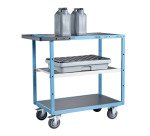 Servante mécano-soudée 3 plateaux tôle galvanisée 250 kg 850 x 500 mm roue TPE