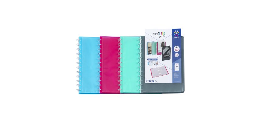 Protège-documents personnalisable Viquel Géode polypropylène translucide A4+ 25 pochettes - 50 vues