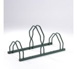 Râtelier 3 vélos sur 2 niveaux - Côte à côte finition peinture verte