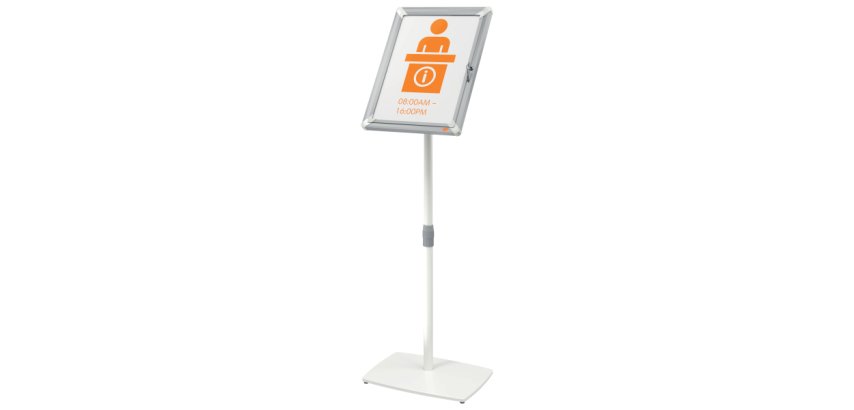 Pie con marco publicitario A3 con cerradura Nobo Premium Plus
