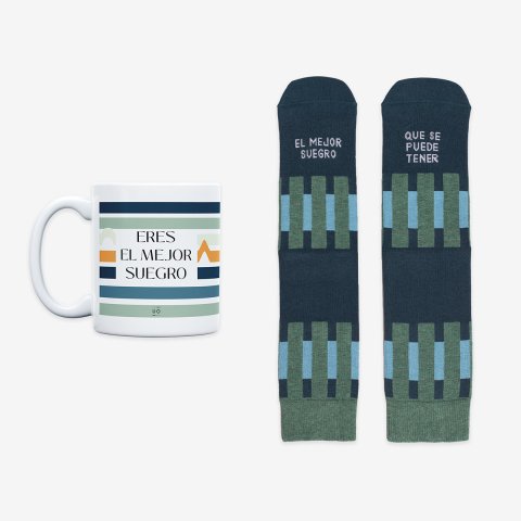 Kit Taza + Calcetines "El mejor suegro que se puede tener" Fam Talla 42-46