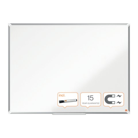 Pizarra NOBO Premium Plus acero lacado 1200x900mm, blanco