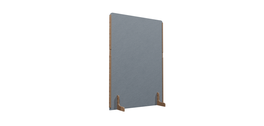 Cloison acoustique Emmie Flexmute en PET - sur pieds en bois massif  L 120 x H 170 cm