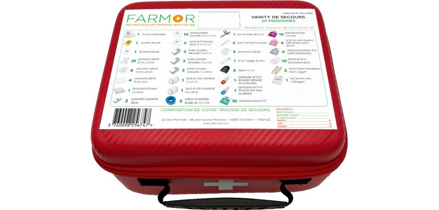 Vanity de secours Multirisques 20 personnes en PU rouge