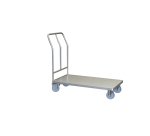Chariot fixe inox 304 L 200 kg 1000 x 518  mm roue TPE