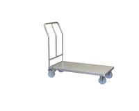 Chariot fixe inox 304 L 200 kg 1000 x 518  mm roue TPE