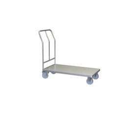 Chariot fixe inox 304 L 200 kg 1000 x 518  mm roue TPE