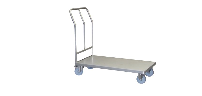 Chariot fixe inox 304 L 200 kg 1000 x 518  mm roue TPE