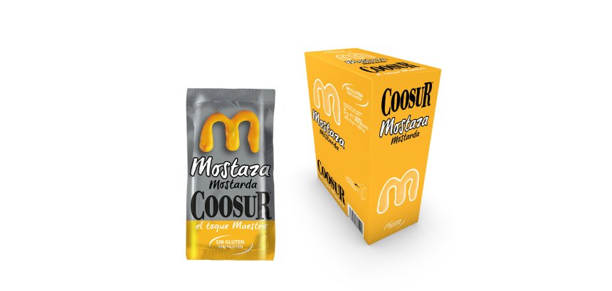 Mostaza en monodosis de 5 g  Coosur - Caja de 250 unidades