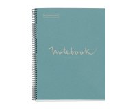 Notebook Eco Emotions, Carton recyclé, A4, quadrillage 5x5 mm, 80 feuilles de 1 couleur, Miquelrius, Bleu.
