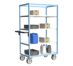 Servante multi-niveaux avec 3 étagères plateau bois 500 kg 1000 x 600 mm roue TPE