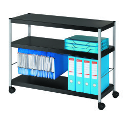 Desserte à plateaux XL Noir H 74 x L 94 x P 36 cm