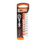 Jeu de 10 douilles 1/4" avec clé à cliquet réversible