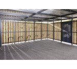 Abri vélo sécurisé Modèle 5x5m Décor Tôle et bois