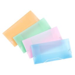 Chemise à élastique 3 rabats plastique Viquel Propysoft 12 x 23,5 cm dos 1 cm couleurs assorties