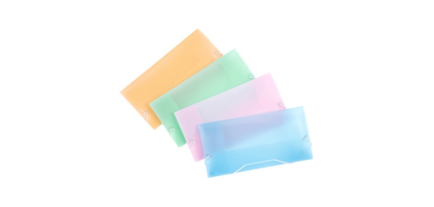 Chemise à élastique 3 rabats plastique Viquel Propysoft 12 x 23,5 cm dos 1 cm couleurs assorties