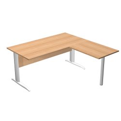 Mesa oficina Presto patas metal L An 160 cm ala lateral