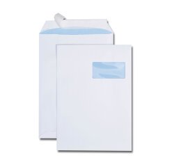 Envelop wit 229 x 324 (C4) 100 g met venster 50 x 100 - Doos van 250