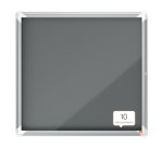 Vitrina NOBO Premium Plus con fondo de fieltro 6xA4, gris
