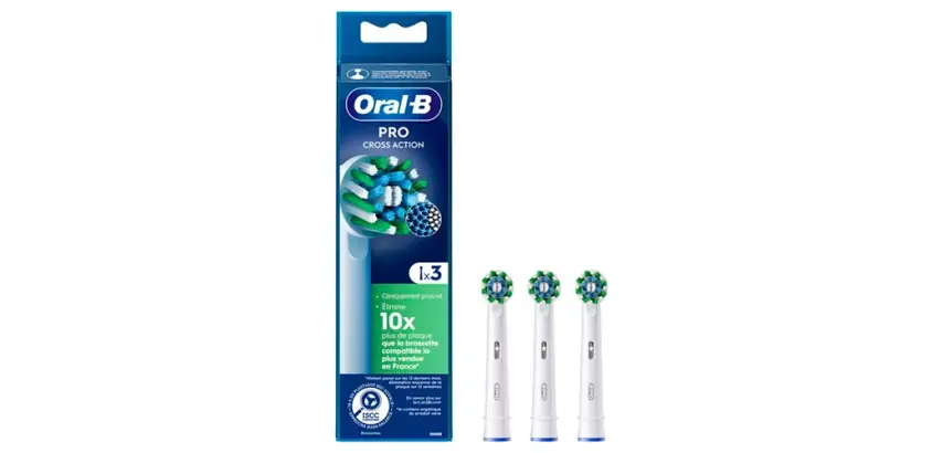 Pack de 3 cepillos Pro Cross Action de Oral B de Braun.