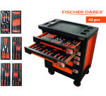 Servante équipée de 43 outils avec 6 modules