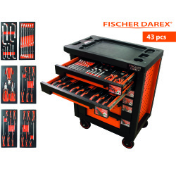 Servante équipée de 43 outils avec 6 modules