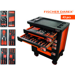 Servante équipée de 43 outils avec 6 modules