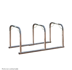 Support vélos en ligne 3 arceaux pour 6 vélos