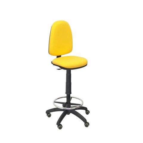 Taburete Ayna bali ruedas de parqué - Amarillo