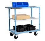 Servante mécano-soudée 3 plateaux mélaminés 250 kg 850 x 500 mm roue caoutchouc