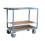 Servante mécano-soudée 3 plateaux médium 400 kg 1000 x 600 mm roue TPE