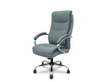 Sillón de oficina Opti533 basculante tapizado tela color gris base cromo ruedas nailon