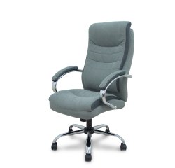Sillón de oficina Opti533 basculante tapizado tela color gris base cromo ruedas nailon