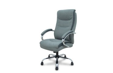 Sillón de oficina Opti533 basculante tapizado tela color gris base cromo ruedas nailon
