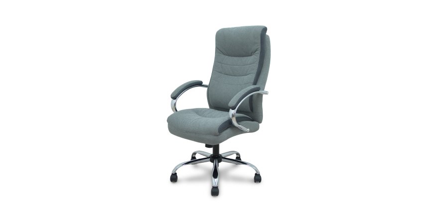 Sillón de oficina Opti533 basculante tapizado tela color gris base cromo ruedas nailon