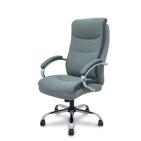 Sillón de oficina Opti533 basculante tapizado tela color gris base cromo ruedas nailon