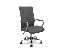 Chaise de bureau Opti527 - Mécanisme d'inclinaison - simili cuir gris - piétement chromé - Accoudoirs fixes - Sans appui-tête - Roulettes en nylon 50 mm