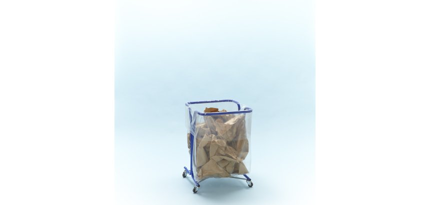 Support sac poubelle 240 litres avec roulettes