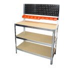 Établi d'atelier avec fond perforé – Plateau MDF FSC 100 % – Charge 600 kg FISCHER DAREX
