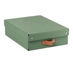 Caja de almacenamiento Leitz Puro con tapa, media baja, 8L, cartón 100% reciclado, paquete de 2 - Verde
