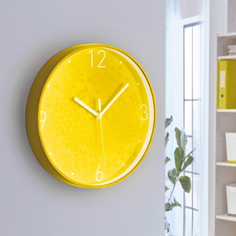 Reloj de pared silencioso Leitz WOW - 29 - Amarillo