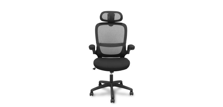 Pro525 Chair, black mesh back, black fabric seat and headrest