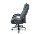 Sillón Ergo531 basculante tapizado tela y 3D color gris base cromo ruedas nailon 60mm