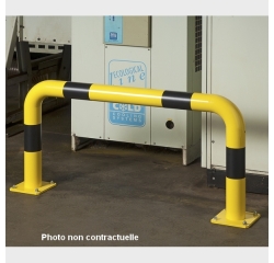Barrières de protection droite ou en angle Tube Ø 60 x 2 mm d'épaisseur  HT 35 x L120 cm - Long. Hors tout 129 cm